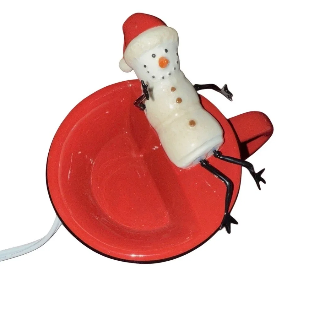 Scentsy Tart Warmer Snowman Mug Plaid‎ Red Green Christmas Fragrance Electric